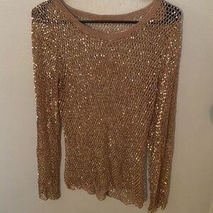 Women’s Medium Gold Sequin Blouse
